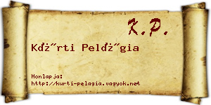 Kürti Pelágia névjegykártya